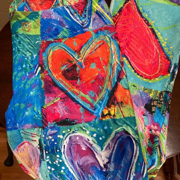 Debbie Dannheisser, "Hearts without Borders" High-Waist Leggings, Size Large - Picture 5 of 8